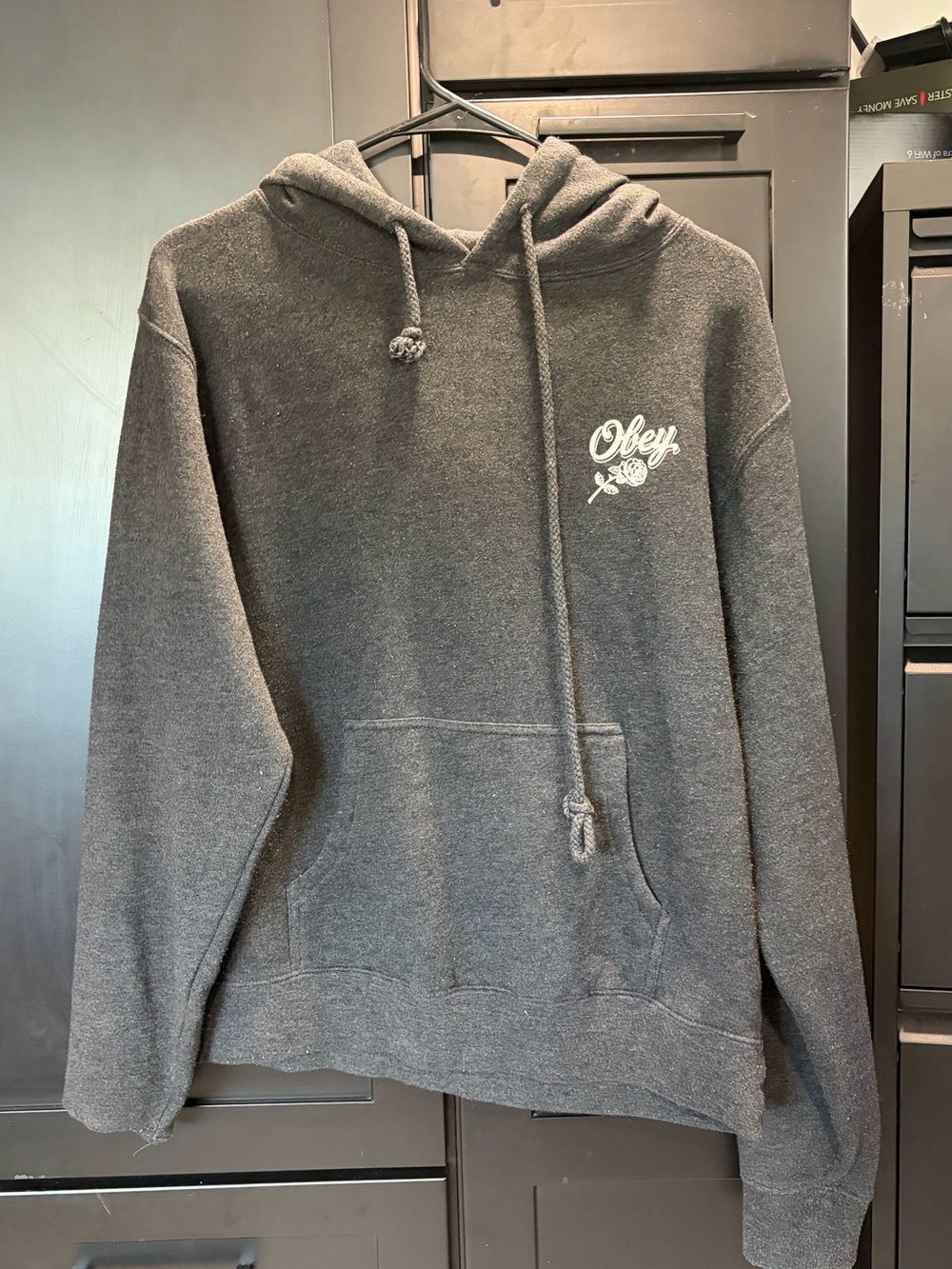 Obey Dark Gray Logo Pullover Hoodie